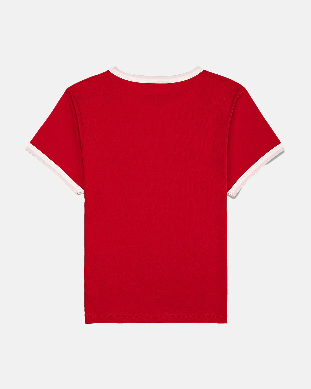 Cropped Ringer Tee - Red - Image 3