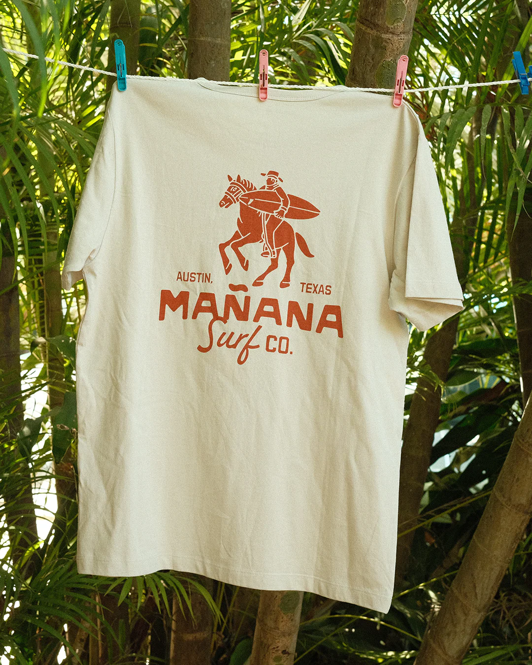 Mañana Surf Horse Tee - Tan - Image 6